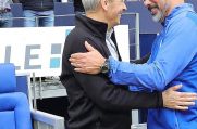 Die Derby-Trainer: Lucien Favre von Borussia Dortmund (l.) und Schalke-Coach David Wagner.