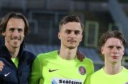 Von links: Mateo Aramburu, Moritz Römling und Joey Müller verlassen den Wuppertaler SV.