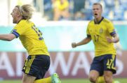 Schwedens Emil Forsberg schoss gegen die Slowakei das 1:0.
