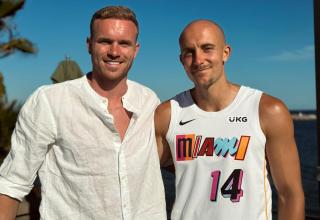Der Ex-Essener Hendrik Bonmann (links) verbringt aktuell einige Tage auf Mallorca mit dem Neu-Essener Tobias Kraulich.