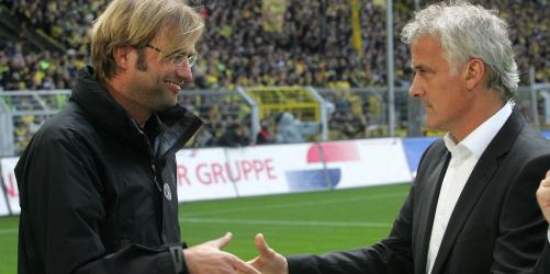 Trotz "Shakehands" scheint zwischen Jürgen Klopp und Fred Rutten keine dicke Freundschaft entstanden zu sein. Foto: firo