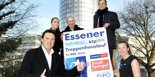 RWE-Turm in Essen: 1. Wohnbau eG / ktpBKK Treppenhauslauf