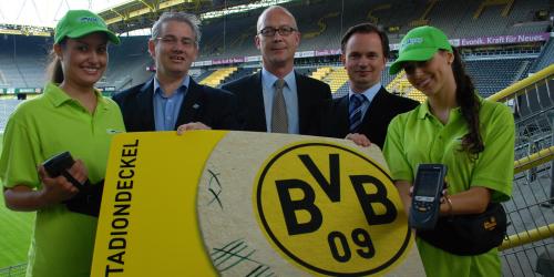 BVB: Bier und Bartwurst mit dem "Stadiondeckel"