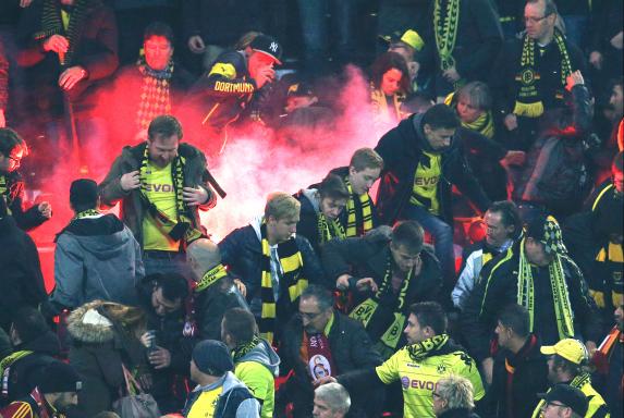 Tumulte: Gala-Fans werfen Pyrotechnik und Sitze auf BVB-Fans