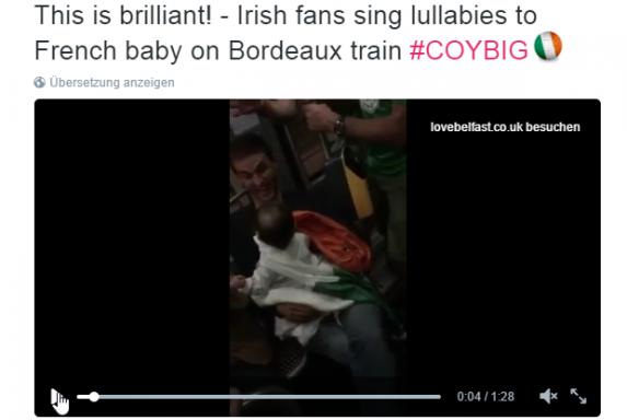 Irland: Fans singen Schlaflied für Baby in der Straßenbahn