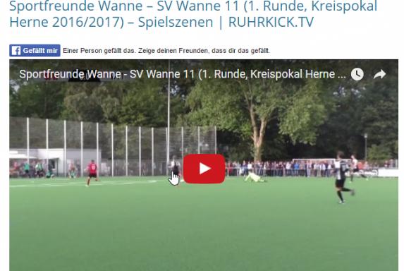 Kreispokal: Sportfreunde Wanne – SV Wanne 11 im Spielvideo