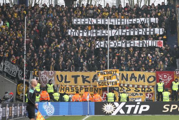In Duisburg: Dynamo-Fans ledern mit Bannern gegen Polizei