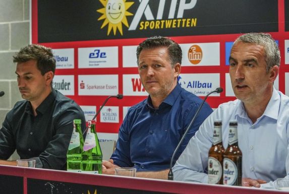 Von links: Sportchef Jörn Nowak, Trainer Christian Titz und Vorstand Marcus Uhlig.