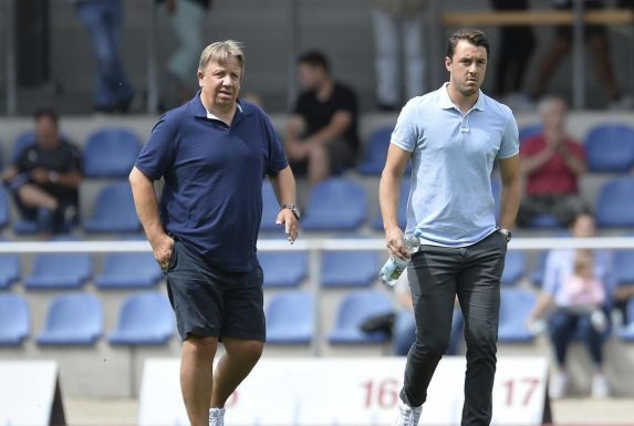 Lippstadts Manager Dirk Brökelmann (links) und Trainer Felix Bechtold sind mit dem SVL in dieser Saison noch ungeschlagen.
