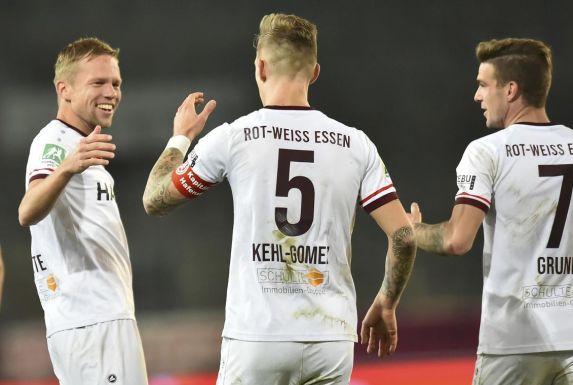 Von links: Dennis Grote, Marco Kehl-Gomez und Kevin Grund freuen sich schon jetzt auf das Achtelfinale im DFB-Pokal.
