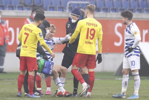 Vincent Vermeij hat sich im Spiel gegen den SV Meppen verletzt.