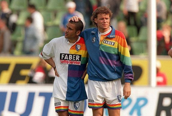 Torsten Kracht (rechts), hier mit Delron Buckley, verbrachte zwischen 1995 und 1999 vier Jahre beim VfL Bochum.