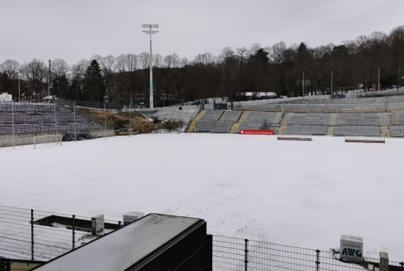 Das Stadion am Zoo ähnelt einem Winter-Schneegebiet.