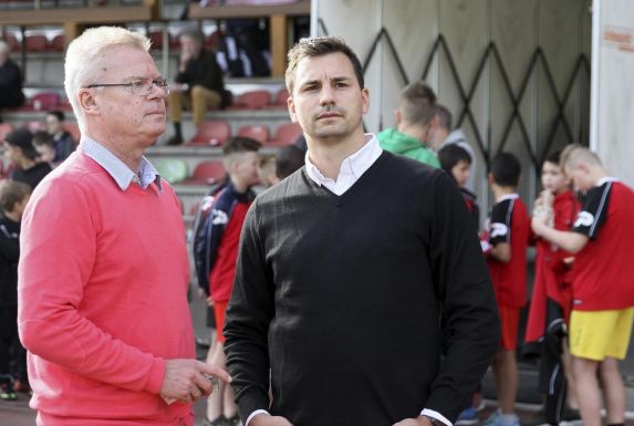 Hartmut Gieske (links) mit dem heutigen RWE-Sportchef Jörn Nowak.