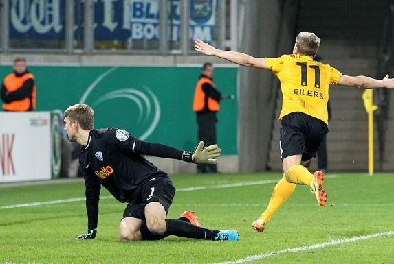 Hier trifft Justin Eilers im Dresden-Trikot im DFB-Pokal gegen den VfL Bochum.