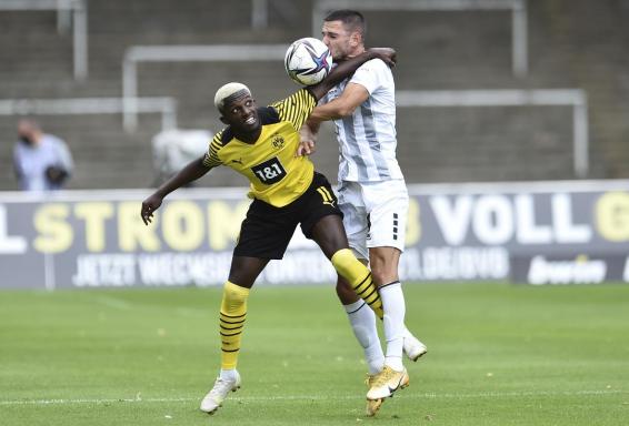 Ghanaian forward Richmond Tachie reacts to Borussia Dortmund U-23 stalemate against Waldhof Mannheim