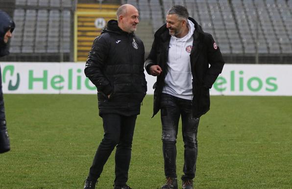 Nach dem 3:1-Sieg über Schalkes U23 herrschte Zufriedenheit bei Trainer Ersan Parlatan (links) und Sportchef Gaetano Manno.